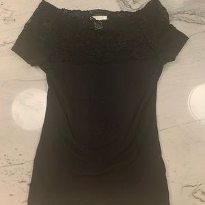 Black lace Tee